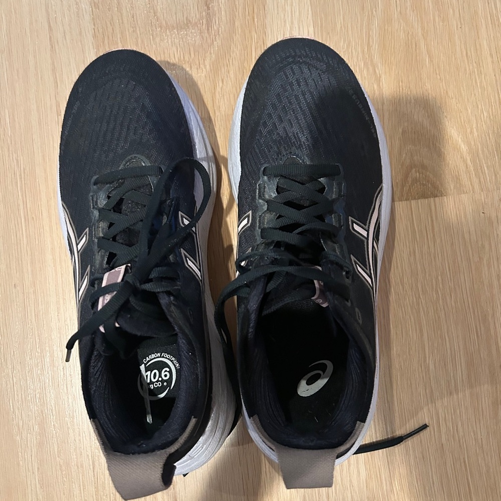 ASICS GEL NIMBUS Black and White Running Shoes WOMENS SIZE 8.5